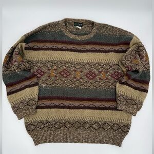 Vintage Tris Line Italian 90s Grandpa Patterned Sweater - Men’s Size Large